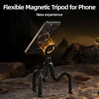 Telesin Deformable Octopus Flexible Magnetic Mount for Phones and action cameras - black